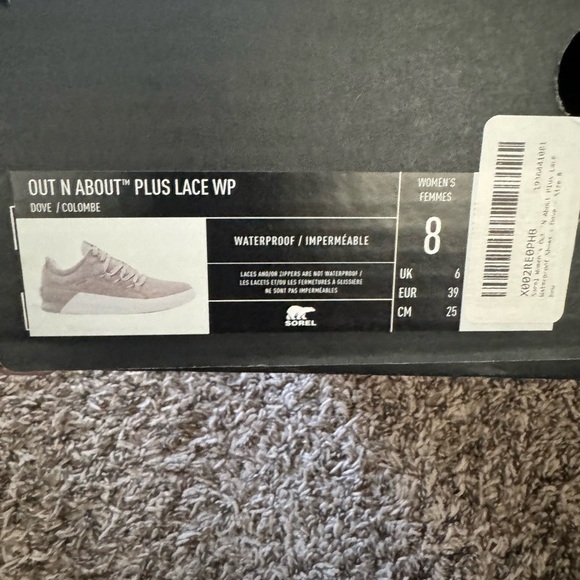 Sorel Out 'N About Plus Waterproof Suede Sneakers, Dove Size 8 - Picture 11 of 11
